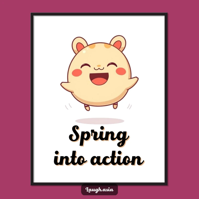 Funny Bao Bun Bouncing Poster - Cheerful Wall Art for Kitchen Decor Gift